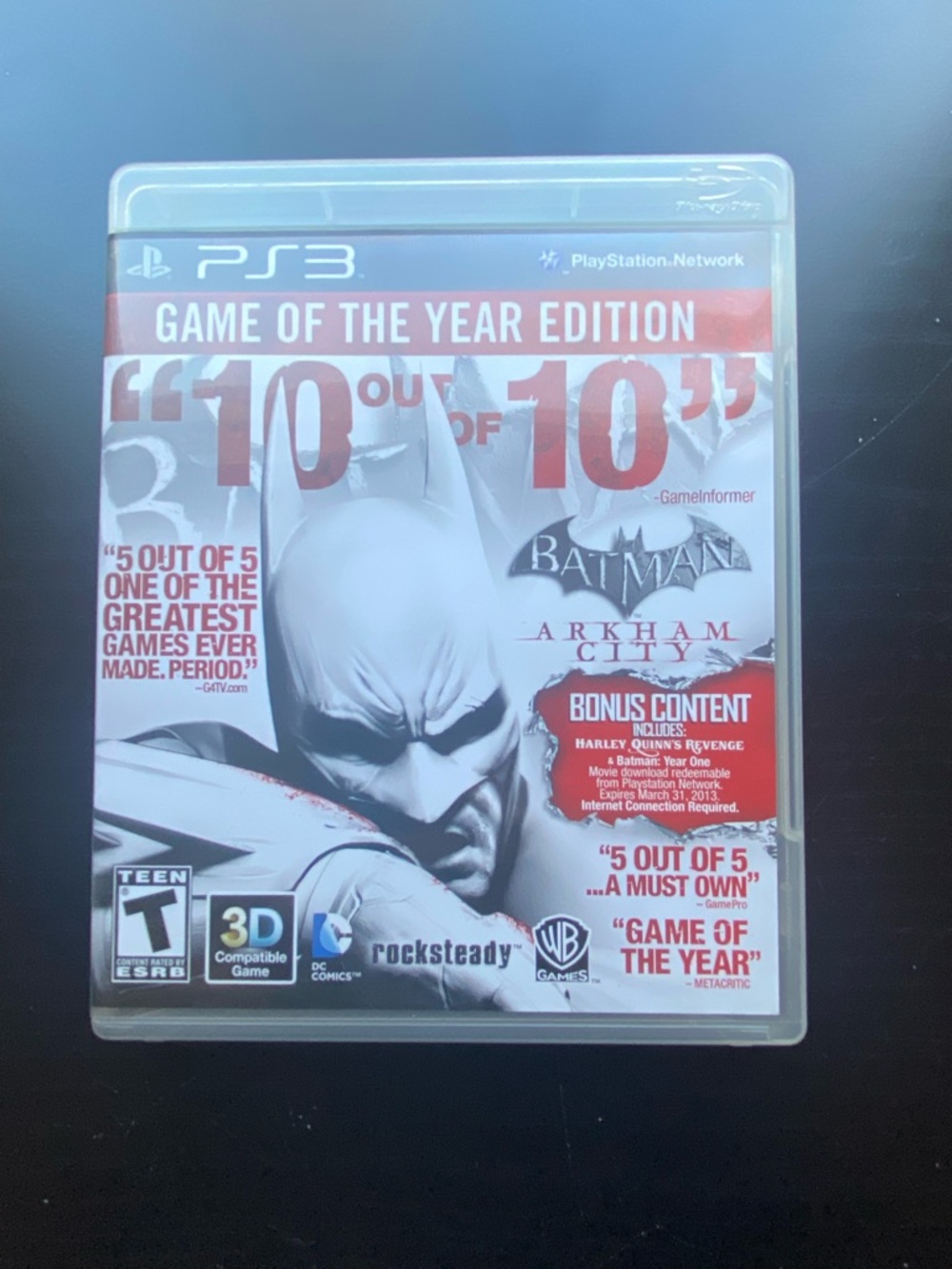 Sony Batman Arkham City Game of the Year Edition - White & Red Cover